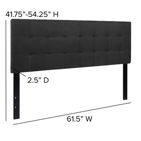Flash Furniture Bedford Headboard, Queen, Black Fabric HG-HB1704-Q-BK-GG